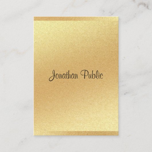 Modern Goud Glitter Hand Script Professional Cool Visitekaartje (Voorkant)