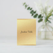 Modern Goud Glitter Hand Script Professional Cool Visitekaartje (Staand voorkant)