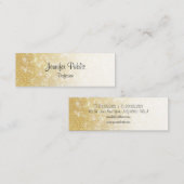 Modern Goud Glitter Kalligrafie Script Elegant Mini Visitekaartje (Voorkant / Achterkant)