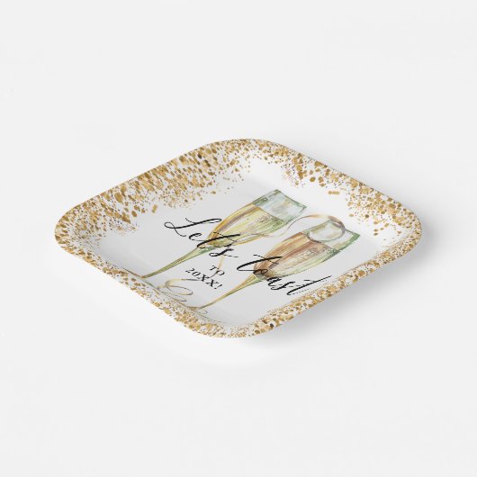 Modern Goud Glitter Party Papier Bord (Gebogen)