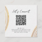 Modern Goud Glitter QR Code Abstract Patroon Vierkante Visitekaartje (Achterkant)