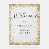 Modern, goud-glitter, welkom acryl bord (Voorkant)