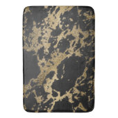 Modern Goud Glitter Zwart Marmer Badmat (Voorkant Verticaal)