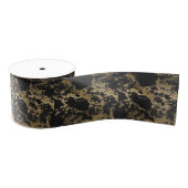 Modern Goud Glitter Zwart Marmer Grosgrain Lint (Spoel)