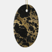 Modern Goud Glitter Zwart Marmer Keramisch Ornament (Rechts)