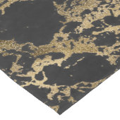 Modern Goud Glitter Zwart Marmer Korte Tafelloper (Hoek)