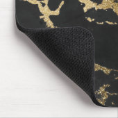Modern Goud Glitter Zwart Marmer Muismat (Hoek)