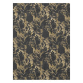 Modern Goud Glitter Zwart Marmer Tafelkleed (Voorkant)