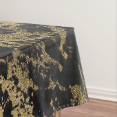 Modern Goud Glitter Zwart Marmer Tafelkleed (Voorbeeld)