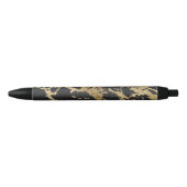 Modern Goud Glitter Zwart Marmer Zwarte Inkt Pen (Voorkant)