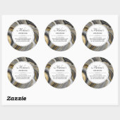 Modern Goud & Grijs Agaat Geode Edelsteen Business Ronde Sticker (Vel)