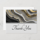Modern Goud & Grijs Agaat Geode Edelsteen Dank u Briefkaart (Voorkant / Achterkant)
