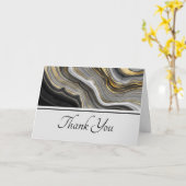 Modern Goud & Grijs Agaat Geode Edelsteen Dank u Kaart (Gele Bloem)