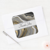 Modern Goud & Grijs Agaat Geode Edelsteen Dank u Vierkante Sticker (Envelop)