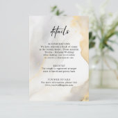 Modern Goud Grijs Zwart Wash Bruiloft Informatiekaartje (Staand voorkant)