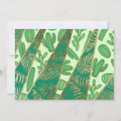 Modern Goud Groen Cactus Palm Leaf Geometrisch Save The Date (Achterkant)