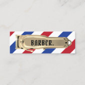 Modern Goud Haar Clipper Barber Shop Strepen Mini Visitekaartje (Voorkant)