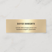 Modern Goud Haar Clipper Barber Shop Strepen Mini Visitekaartje (Achterkant)