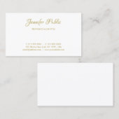 Modern Goud Handgeschreven Naam Minimalistische Sj Visitekaartje (Voorkant / Achterkant)