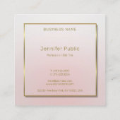 Modern Goud Handgeschreven Script Tekst Roze Sjabl Vierkante Visitekaartje (Achterkant)
