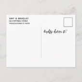 Modern Goud Handschrift Zwart Save the Date Aankondigingskaart (Achterkant)