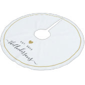 Modern Goud Hart Familienaam Monogram Kerstboom Rok (Gekanteld)
