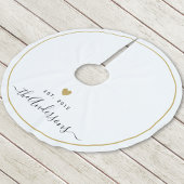 Modern Goud Hart Familienaam Monogram Kerstboom Rok