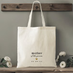 Modern Goud Hart Moeder van de bruidegom Gift Tote Bag<br><div class="desc">Op maat ontworpen canvas tas voor moeder van de bruidegom met klassieke moderne typografie met gouden hartontwerp.</div>