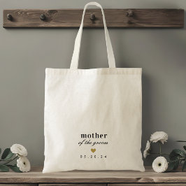 Modern Goud Hart Moeder van de bruidegom Gift Tote Bag