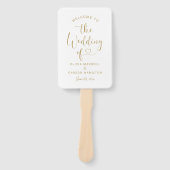 Modern Goud Hart Script Programma Handwaaier (Voorkant)