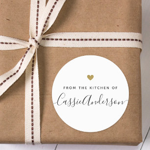 Modern Goud Hart Uit de Keuken van Ronde Sticker