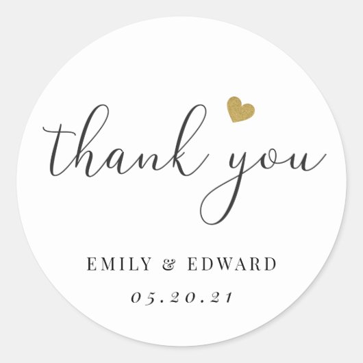 Modern Goud Hart Vrijgezellenfeest Trouwgunst Ronde Sticker (Voorkant)