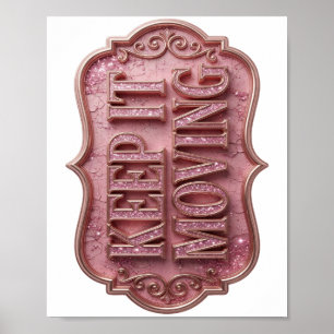 Modern Goud HOU HET IN BEWEGING Modern Ontwerp Poster