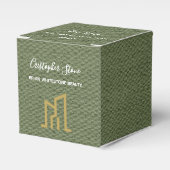 Modern Goud Huis Vastgoed Olijfgroen Makelaar Bedankdoosjes (Voorkant Zijde)
