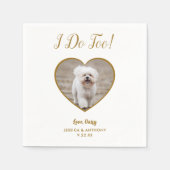 Modern Goud Ik doe ook Foto Huwelijk Servet (Voorkant)