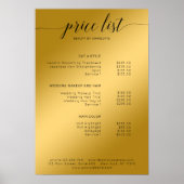 Modern, Goud (Imitate) Salon prijslijst Poster (Voorkant)