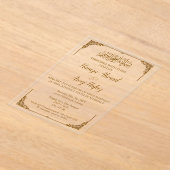 Modern Goud Islamitisch Moslim Bruiloft Acryl Uitnodigingen (Laagn)