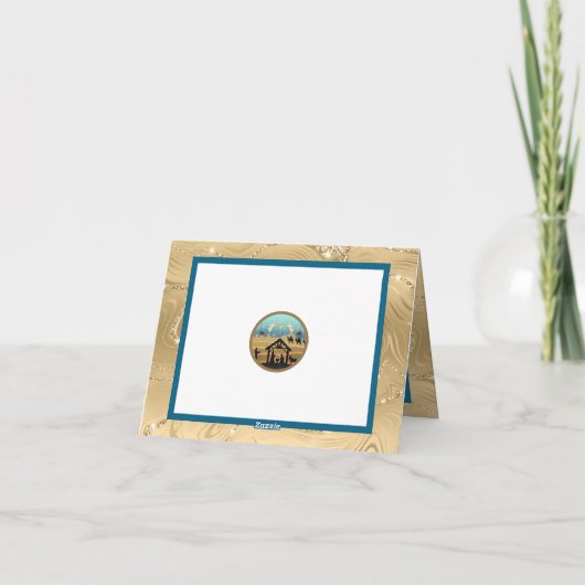 Modern Goud "JOY" Kerstmissilhouet Feestdagen Kaart (Achterkant)