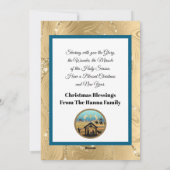 Modern Goud "JOY" Kerstmissilhouet Feestdagenkaart (Achterkant)