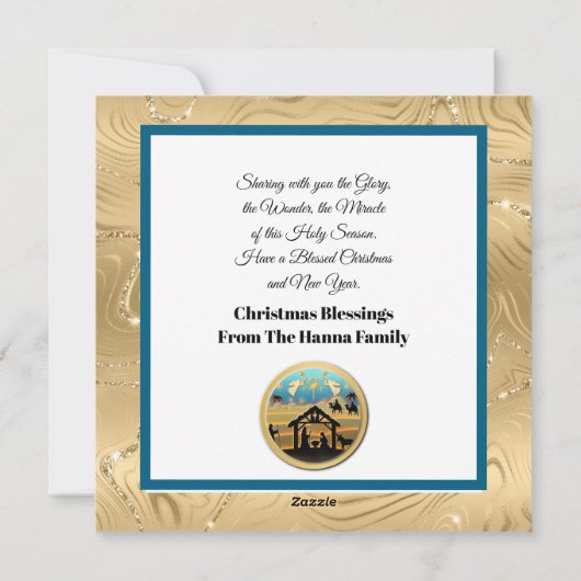 Modern Goud "JOY" Kerstmissilhouet Feestdagenkaart (Achterkant)