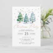 Modern Goud Kerstboom Party Kaart (Staand voorkant)