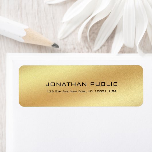 Modern Goud Kijk Eenvoudig Chique Duidelijk Terugk Etiket (Insitu)