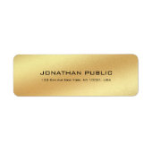 Modern Goud Kijk Eenvoudig Chique Duidelijk Terugk Etiket (Voorkant)