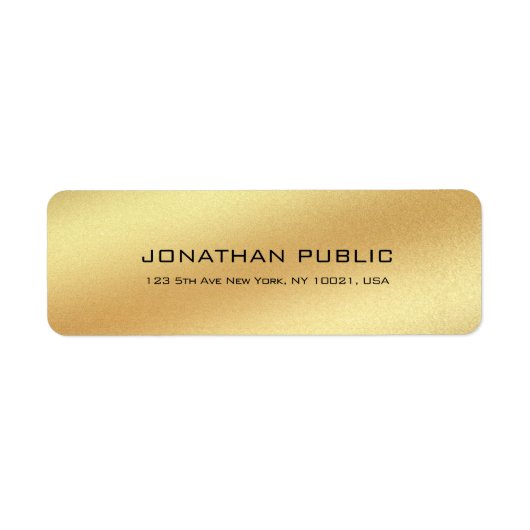 Modern Goud Kijk Eenvoudig Chique Duidelijk Terugk Etiket (Voorkant)