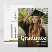 Modern Goud kwastje Klasse 2024 Afstuderen foto Aankondigingskaart (Voorkant / Achterkant)