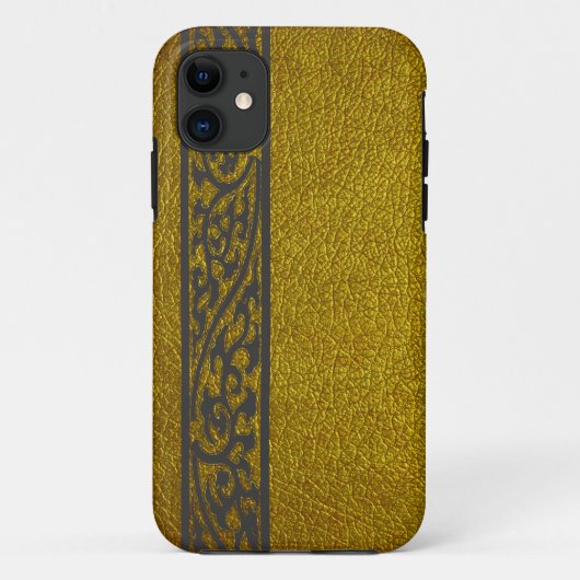 Modern Goud Leer Case-Mate iPhone Case (Achterkant)
