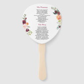 Modern Goud Lijst Bloom Bloemen Bruiloft Programma Handwaaier (Achterkant)