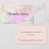 Modern Goud Lijst Girly Pink Pastel Beauty Visitekaartje (Voorkant / Achterkant)