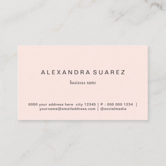 Modern Goud Lijst Girly Pink Pastel Beauty Visitekaartje (Achterkant)