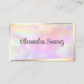 Modern Goud Lijst Girly Pink Pastel Beauty Visitekaartje (Voorkant)